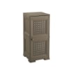 MOBILE ORGANIZZAZIONE CASA 2 MODULI WENGÉ 40X43X85,5 CM CON ANTA TRAFORATA – MOBILE CONTENITORE PER ORDINE E RIORDINO DEGLI SPAZI