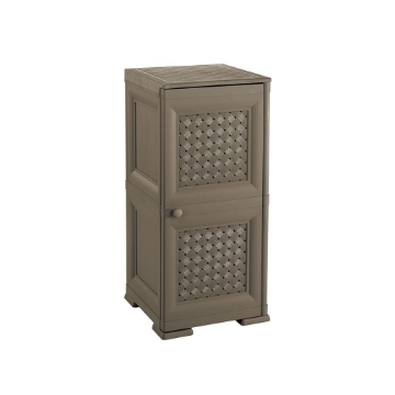 MOBILE ORGANIZZAZIONE CASA 2 MODULI WENGÉ 40X43X85,5 CM CON ANTA TRAFORATA – MOBILE CONTENITORE PER ORDINE E RIORDINO DEGLI SPAZI
