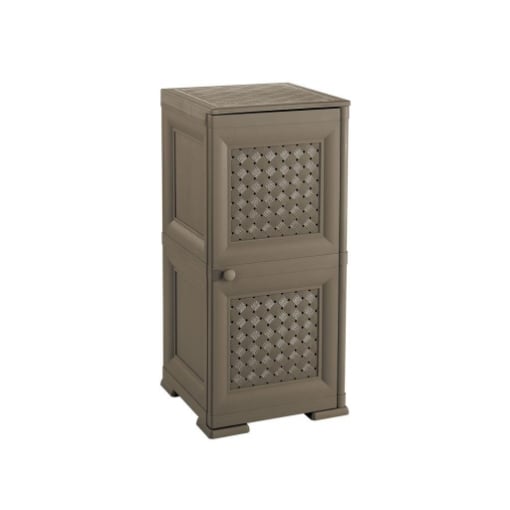 MOBILE ORGANIZZAZIONE CASA 2 MODULI WENGÉ 40X43X85,5 CM CON ANTA TRAFORATA – MOBILE CONTENITORE PER ORDINE E RIORDINO DEGLI SPAZI