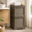 MOBILE ORGANIZZAZIONE CASA 2 MODULI WENGÉ 40X43X85,5 CM CON ANTA TRAFORATA – MOBILE CONTENITORE PER ORDINE E RIORDINO DEGLI SPAZI