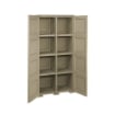 ARMADIO 4 MODULI TAUPE 79X43X164 CM CON 4 RIPIANI E ANTE TRAFORATE – CONTENITORE VERTICALE SALVASPAZIO PER ZONA LIVING
