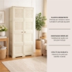 ARMADIO 4 MODULI ANGORA 79X43X164 CM CON 4 RIPIANI E ANTE TRAFORATE – MOBILE ALTO DECORATIVO PER ZONA GIORNO E INGRESSO