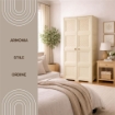 ARMADIO 4 MODULI ANGORA 79X43X164 CM CON 4 RIPIANI E ANTE TRAFORATE – MOBILE ALTO DECORATIVO PER ZONA GIORNO E INGRESSO
