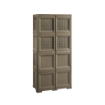 ARMADIO 4 MODULI WENGÉ 79X43X164 CM CON 4 ANTE CHIUSE E 4 TRAFORATE – MOBILE ALTO MULTIUSO PER ZONA GIORNO E BALCONE COPERTO