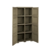 ARMADIO 4 MODULI WENGÉ 79X43X164 CM CON 4 ANTE CHIUSE E 4 TRAFORATE – MOBILE ALTO MULTIUSO PER ZONA GIORNO E BALCONE COPERTO