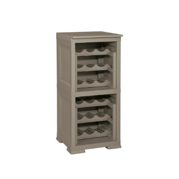 SCAFFALE PORTABOTTIGLIE 18 BOTTIGLIE WENGÉ 40X42,5X85,5 CM – CANTINETTA A VISTA 2 MODULI PER CUCINA E ZONA LIVING