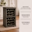 SCAFFALE PORTABOTTIGLIE 18 BOTTIGLIE WENGÉ 40X42,5X85,5 CM – CANTINETTA A VISTA 2 MODULI PER CUCINA E ZONA LIVING