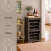SCAFFALE PORTABOTTIGLIE 18 BOTTIGLIE WENGÉ 40X42,5X85,5 CM – CANTINETTA A VISTA 2 MODULI PER CUCINA E ZONA LIVING