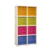 SCAFFALE 2 MODULI CON 8 CONTENITORI CUBO ANGORA 79X41X164 CM – LIBRERIA PORTAOGGETTI MODULARE PER CAMERETTA, STUDIO E SPAZI CREATIVI OMNIMODUS