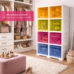 SCAFFALE 2 MODULI CON 8 CONTENITORI CUBO ANGORA 79X41X164 CM – LIBRERIA PORTAOGGETTI MODULARE PER CAMERETTA, STUDIO E SPAZI CREATIVI OMNIMODUS