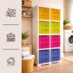 SCAFFALE 2 MODULI CON 8 CONTENITORI CUBO ANGORA 79X41X164 CM – LIBRERIA PORTAOGGETTI MODULARE PER CAMERETTA, STUDIO E SPAZI CREATIVI OMNIMODUS