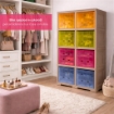 SCAFFALE 2 MODULI CON 8 CONTENITORI CUBO TALPA 79X41X164 CM – LIBRERIA PORTAOGGETTI MODULARE PER CAMERETTA, STUDIO E SPAZI CREATIVI OMNIMODUS