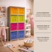 SCAFFALE 2 MODULI CON 8 CONTENITORI CUBO TALPA 79X41X164 CM – LIBRERIA PORTAOGGETTI MODULARE PER CAMERETTA, STUDIO E SPAZI CREATIVI OMNIMODUS