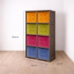 SCAFFALE 2 MODULI CON 8 CONTENITORI CUBO WENGÉ 79X41X164 CM – LIBRERIA PORTAOGGETTI MODULARE PER CAMERETTA, STUDIO E SPAZI CREATIVI OMNIMODUS