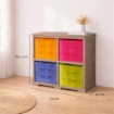 SCAFFALE 2 MODULI TALPA 79X41X85,5 CM CON 4 CONTENITORI CUBO A SCORRIMENTO – LIBRERIA PORTAOGGETTI SALVASPAZIO PER CAMERETTA E ZONA STUDIO