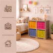 SCAFFALE 2 MODULI TALPA 79X41X85,5 CM CON 4 CONTENITORI CUBO A SCORRIMENTO – LIBRERIA PORTAOGGETTI SALVASPAZIO PER CAMERETTA E ZONA STUDIO