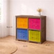 SCAFFALE 2 MODULI WENGÉ 79X41X85,5 CM CON 4 CONTENITORI CUBO A SCORRIMENTO – LIBRERIA SALVASPAZIO ORGANIZZAZIONE CASA