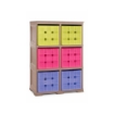 SCAFFALE 2 MODULI TALPA 79X41X125 CM CON 6 CONTENITORI CUBO A SCORRIMENTO – LIBRERIA ORGANIZZATORE VERTICALE PER CAMERETTA E ZONA STUDIO