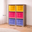 SCAFFALE 2 MODULI TALPA 79X41X125 CM CON 6 CONTENITORI CUBO A SCORRIMENTO – LIBRERIA ORGANIZZATORE VERTICALE PER CAMERETTA E ZONA STUDIO
