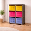 SCAFFALE 2 MODULI WENGÉ 79X41X125 CM CON 6 CONTENITORI CUBO – LIBRERIA PORTAOGGETTI VERTICALE PER CAMERETTA E ZONA STUDIO