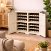 ARMADIO PORTABOTTIGLIE 48 BOTTIGLIE ANGORA 79X43X85,5 CM CON ANTA LISCIA – CANTINETTA MODERNA CHIUSA PER SOGGIORNO E ZONA PRANZO