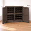 ARMADIO PORTABOTTIGLIE 48 BOTTIGLIE WENGÉ 79X43X85,5 CM CON ANTA LISCIA – CANTINETTA MODULARE CHIUSA PER SOGGIORNO E ZONA PRANZ