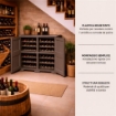 ARMADIO PORTABOTTIGLIE 48 BOTTIGLIE WENGÉ 79X43X85,5 CM CON ANTA LISCIA – CANTINETTA MODULARE CHIUSA PER SOGGIORNO E ZONA PRANZ