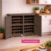 ARMADIO PORTABOTTIGLIE 48 BOTTIGLIE WENGÉ 79X43X85,5 CM CON ANTA LISCIA – CANTINETTA MODULARE CHIUSA PER SOGGIORNO E ZONA PRANZ