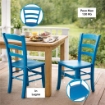 SEDIA PAESANA IN LEGNO CON SEDUTA COMPATTA E SCHIENALE ALTO H 87 X L 45 X P 40 CM COLORE AZZURRO