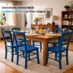 SEDIA PAESANA IN LEGNO CON SEDUTA COMPATTA E SCHIENALE ALTO H 87 X L 45 X P 40 CM COLORE AZZURRO