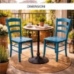 SEDIA PAESANA IN LEGNO CON SEDUTA COMPATTA E SCHIENALE ALTO H 87 X L 45 X P 40 CM COLORE AZZURRO
