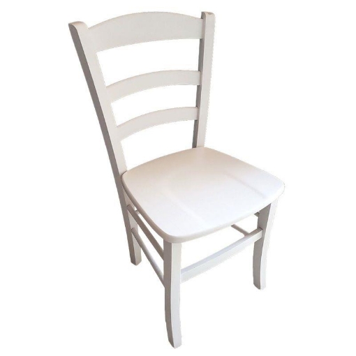 SEDIA PAESANA IN LEGNO CON SEDUTA COMPATTA E SCHIENALE ALTOH 87 X L 45 X P 40 CM COLORE BIANCO 