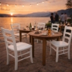 SEDIA PAESANA IN LEGNO CON SEDUTA COMPATTA E SCHIENALE ALTOH 87 X L 45 X P 40 CM COLORE BIANCO 