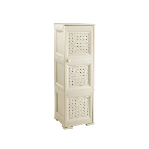 MOBILE 3 MODULI ANGORA 40X43X125 CM CON ANTE TRAFORATE – MOBILE VERTICALE SALVASPAZIO PER ORGANIZZAZIONE CASA E ZONA LIVING