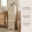 MOBILE 3 MODULI ANGORA 40X43X125 CM CON ANTE TRAFORATE – MOBILE VERTICALE SALVASPAZIO PER ORGANIZZAZIONE CASA E ZONA LIVING