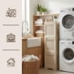 MOBILE 3 MODULI ANGORA 40X43X125 CM CON ANTE TRAFORATE – MOBILE VERTICALE SALVASPAZIO PER ORGANIZZAZIONE CASA E ZONA LIVING