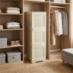 MOBILE 3 MODULI ANGORA 40X43X125 CM CON ANTE TRAFORATE – MOBILE VERTICALE SALVASPAZIO PER ORGANIZZAZIONE CASA E ZONA LIVING