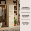 MOBILE ORGANIZZATORE BAGNO 4 MODULI ANGORA 40X43X164 CM CON 2 ANTE TRAFORATE E 2 ANTE EFFETTO LEGNO – MOBILE CONTENITORE VERTICALE SALVASPAZIO