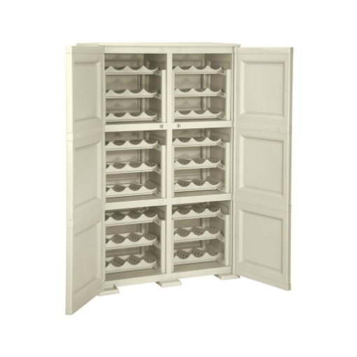 ARMADIO PORTABOTTIGLIE 72 BOTTIGLIE ANGORA 79X43X125 CM CON ANTA LISCIA – CANTINETTA MODERNA CHIUSA PER SOGGIORNO E ZONA PRANZO