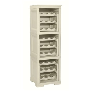 SCAFFALE PORTABOTTIGLIE 27 BOTTIGLIE ANGORA 40X42.5X125 CM – CANTINETTA A VISTA VERTICALE PER CUCINA E ZONA PRANZO