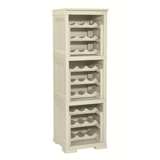 SCAFFALE PORTABOTTIGLIE 27 BOTTIGLIE ANGORA 40X42.5X125 CM – CANTINETTA A VISTA VERTICALE PER CUCINA E ZONA PRANZO