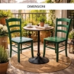 SEDIA PAESANA IN LEGNO CON SEDUTA COMPATTA E SCHIENALE ALTO H 87 X L 45 X P 40 CM COLORE VERDE