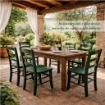 SEDIA PAESANA IN LEGNO CON SEDUTA COMPATTA E SCHIENALE ALTO H 87 X L 45 X P 40 CM COLORE VERDE