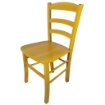 SEDIA PAESANA IN LEGNO CON SEDUTA COMPATTA E SCHIENALE ALTO H 88 X L 45 X P 45 CM COLORE GIALLO