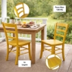 SEDIA PAESANA IN LEGNO CON SEDUTA COMPATTA E SCHIENALE ALTO H 88 X L 45 X P 45 CM COLORE GIALLO