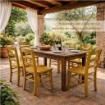 SEDIA PAESANA IN LEGNO CON SEDUTA COMPATTA E SCHIENALE ALTO H 88 X L 45 X P 45 CM COLORE GIALLO