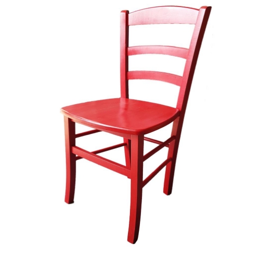 SEDIA PAESANA IN LEGNO CON SEDUTA COMPATTA E SCHIENALE ALTO H 87 X L 45 X P 40 CM COLORE ROSSO