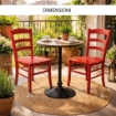 SEDIA PAESANA IN LEGNO CON SEDUTA COMPATTA E SCHIENALE ALTO H 87 X L 45 X P 40 CM COLORE ROSSO