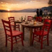 SEDIA PAESANA IN LEGNO CON SEDUTA COMPATTA E SCHIENALE ALTO H 87 X L 45 X P 40 CM COLORE ROSSO