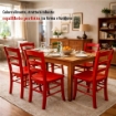 SEDIA PAESANA IN LEGNO CON SEDUTA COMPATTA E SCHIENALE ALTO H 87 X L 45 X P 40 CM COLORE ROSSO